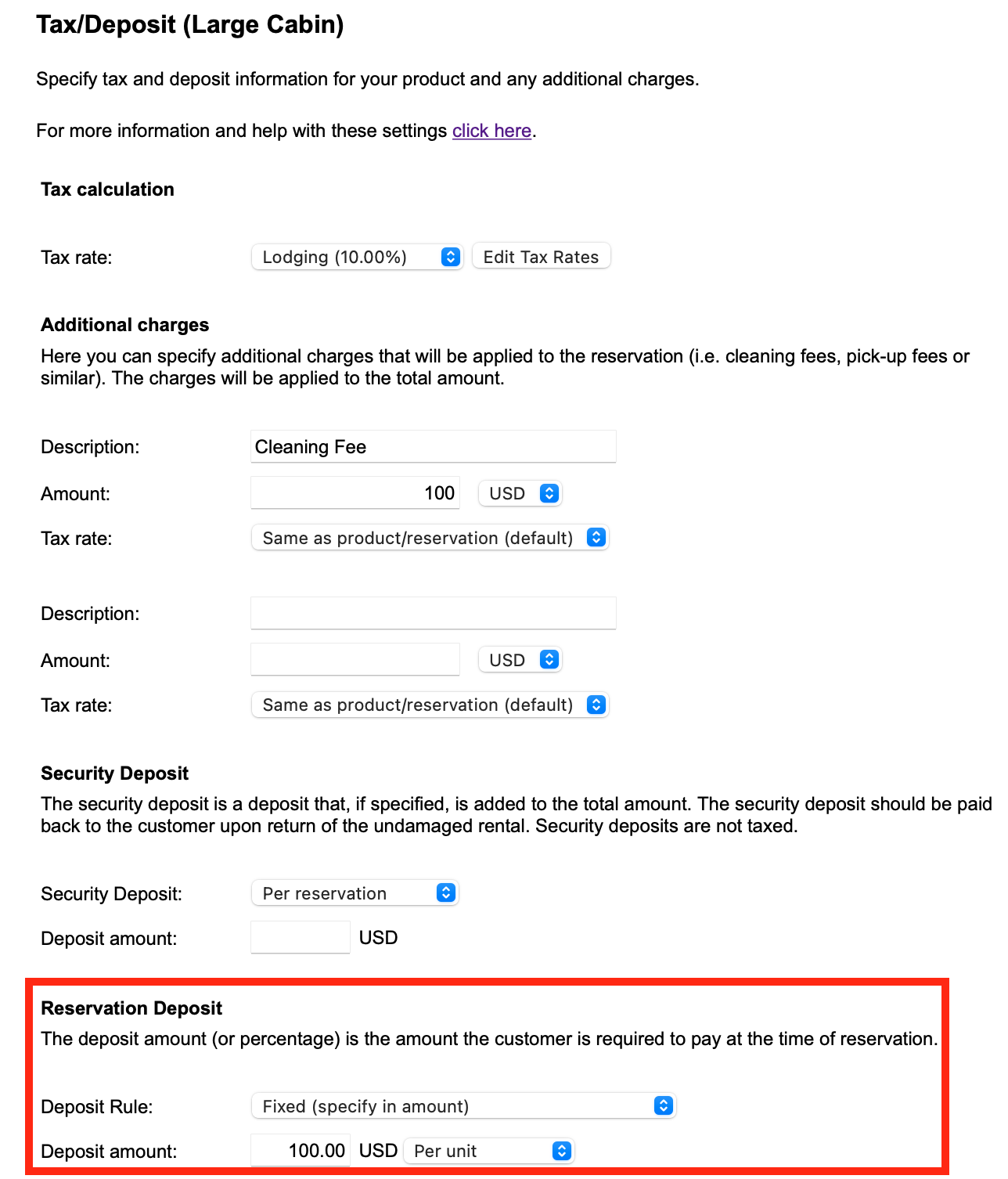 How do I charge a deposit for bookings? Reserv
